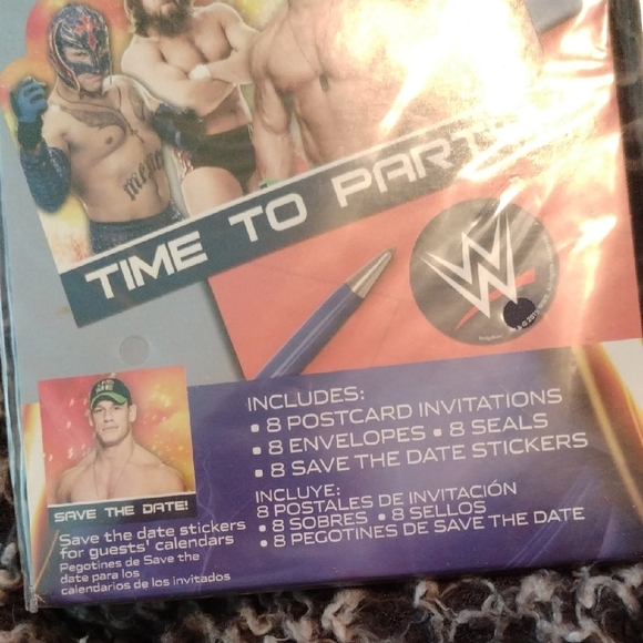 WWE Time to Party Invitations - Red and Blue - Picture 4 of 6